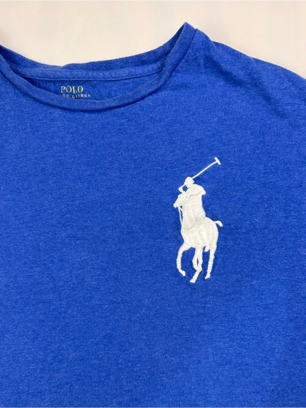 Polo Ralph Lauren Big Pony 3 Blue Graphic T Shirt Men's Large Short Sleeve Tee
